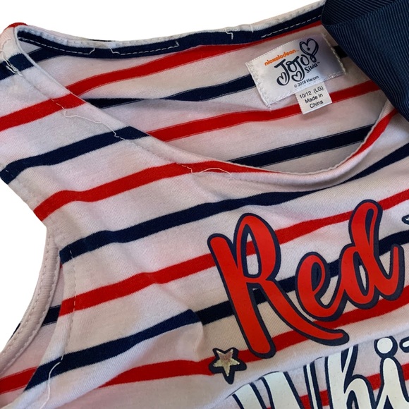 Nickelodeon Jojo Siwa Stripes Patriotic Sleeveless Dress Size 10/12 Large - Picture 16 of 17